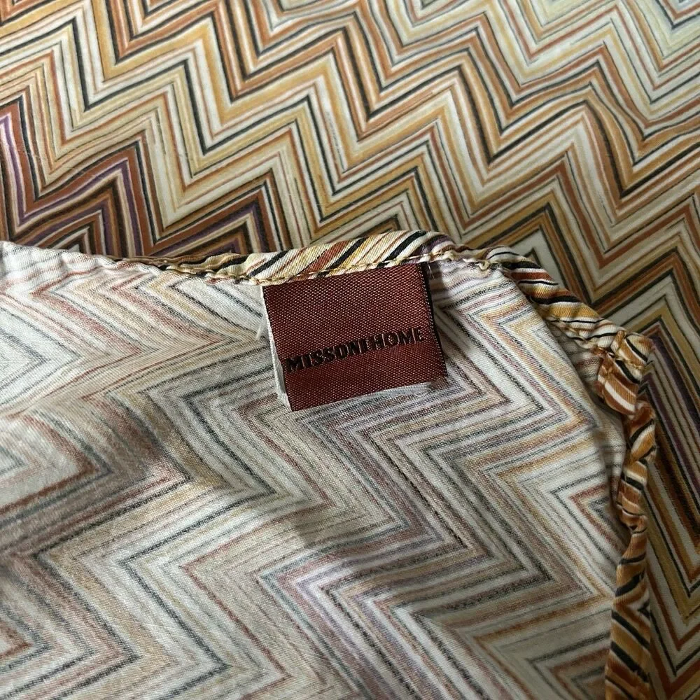 MISSONI HOME John Chevron ZigZag King Flat Sheet & 2 King Pillowcases 20X38”